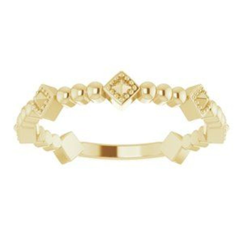 14k Yellow Stackable Pyramid Ring - image 3